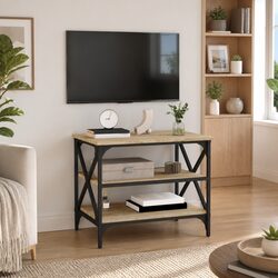 Industrial Style TV Cabinet with Engineered Wood Construction