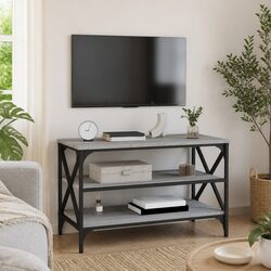 Industrial Grey Sonoma Engineered Wood Media Cabinet