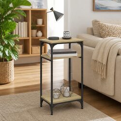 Storage Accent Side Table in Brown Engineered Wood