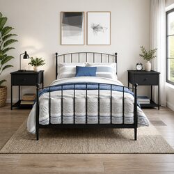 Engineered Wood Bedside Table 44x45x58cm Black