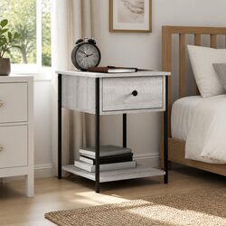 Storage Cabinet Nightstand Grey Sonoma 44x45x58 cm