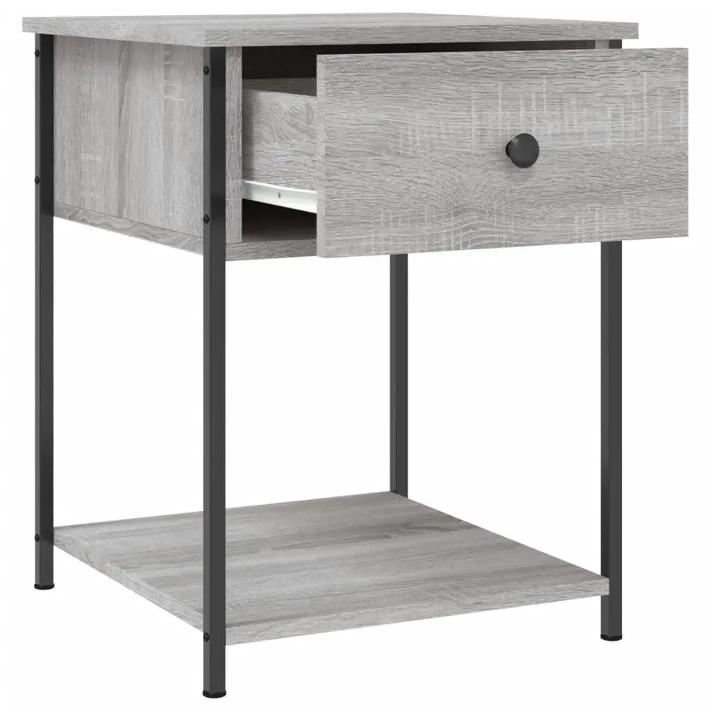 Bedside Table Storage Cabinet 44x45x58 cm Grey