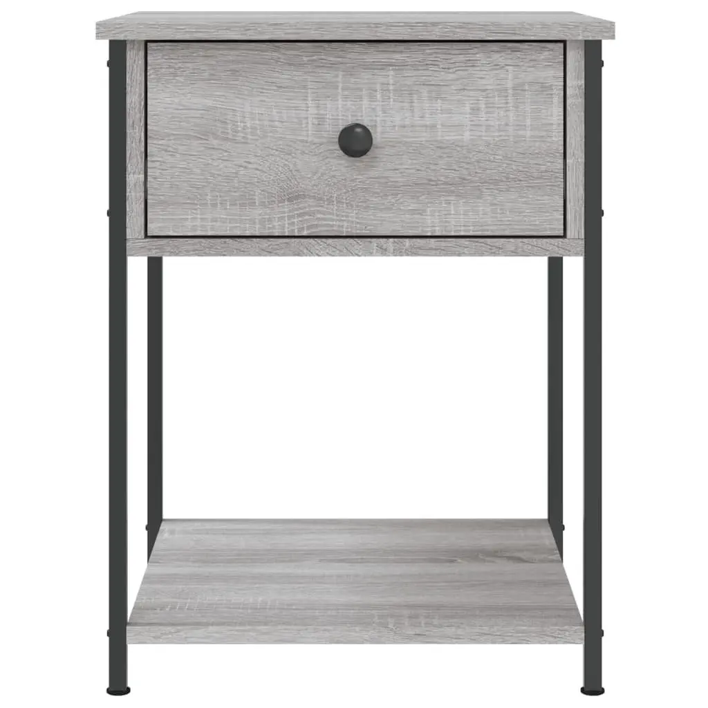 Bedside Table Storage Cabinet 44x45x58 cm Grey