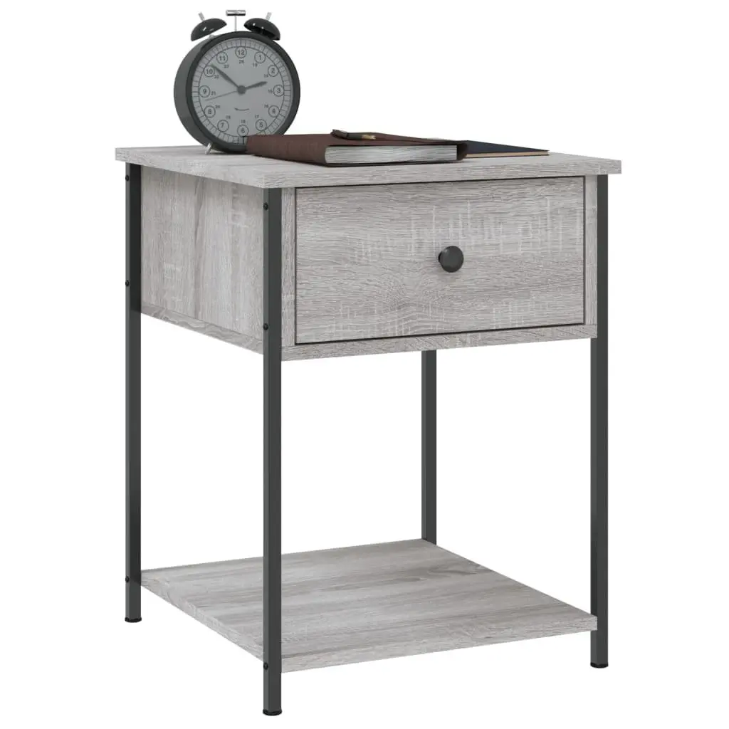 Bedside Table Storage Cabinet 44x45x58 cm Grey