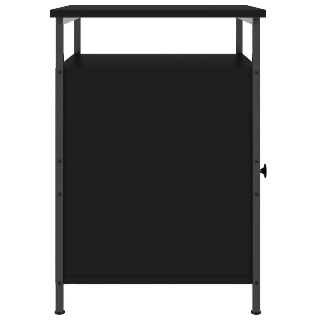 Bedside Cabinet Black 40x42x60cm Storage Table Bedroom Furniture Compact Design