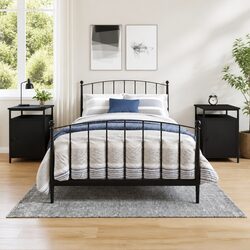 Compact Black Bedside Cabinets with Storage Solutions