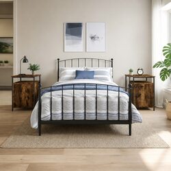 2-Piece Bedside Cabinets in Brown Engineered Wood