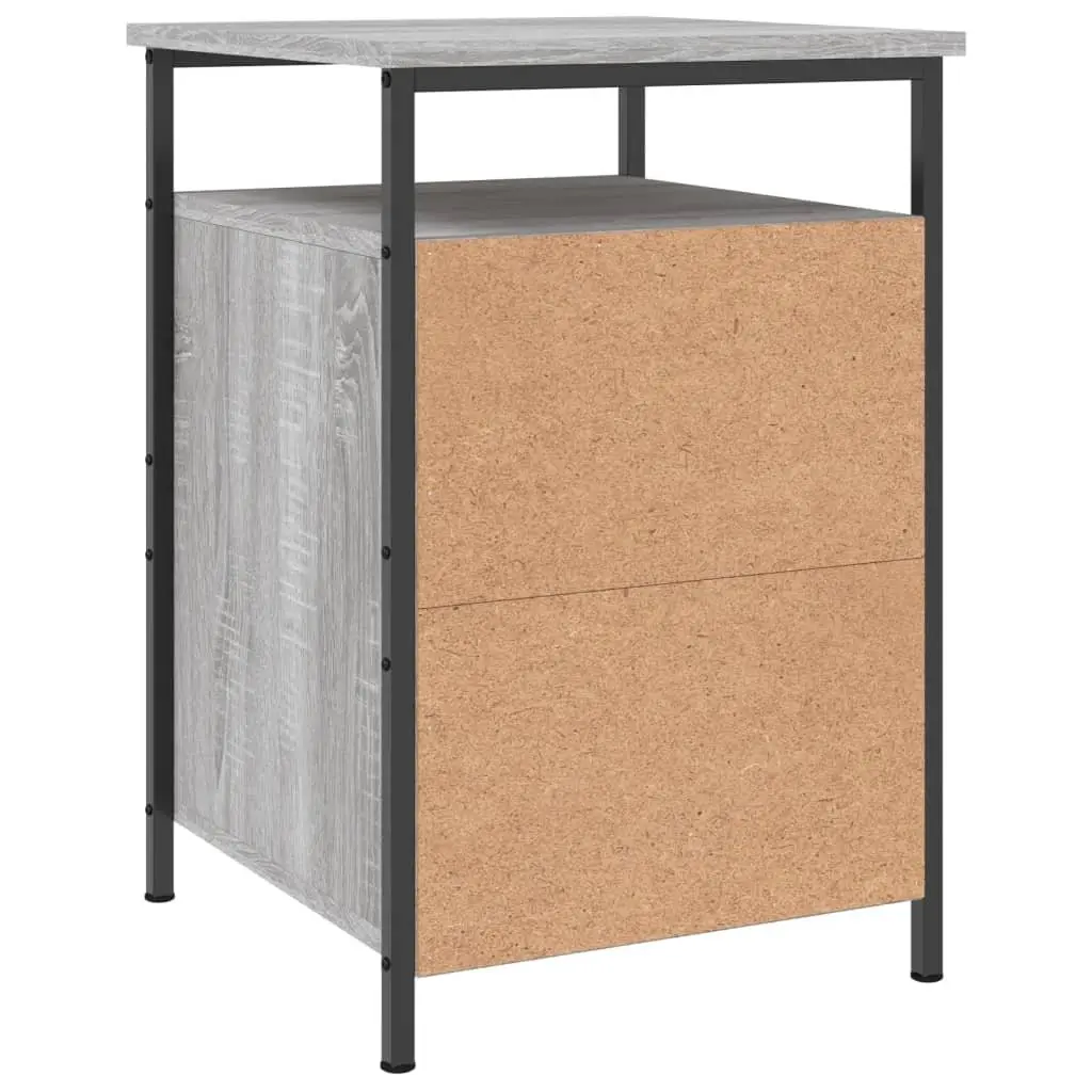 Bedside Cabinets Convenience Feature 2 pcs Grey Sonoma Engineered Wood Storage Side Table
