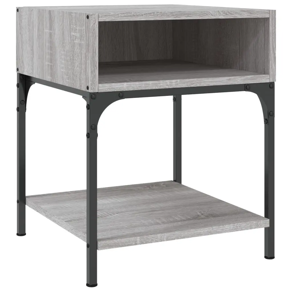 Bedside Tables Convenience Feature 40x41x50 cm Grey Engineered Wood 2 Piece