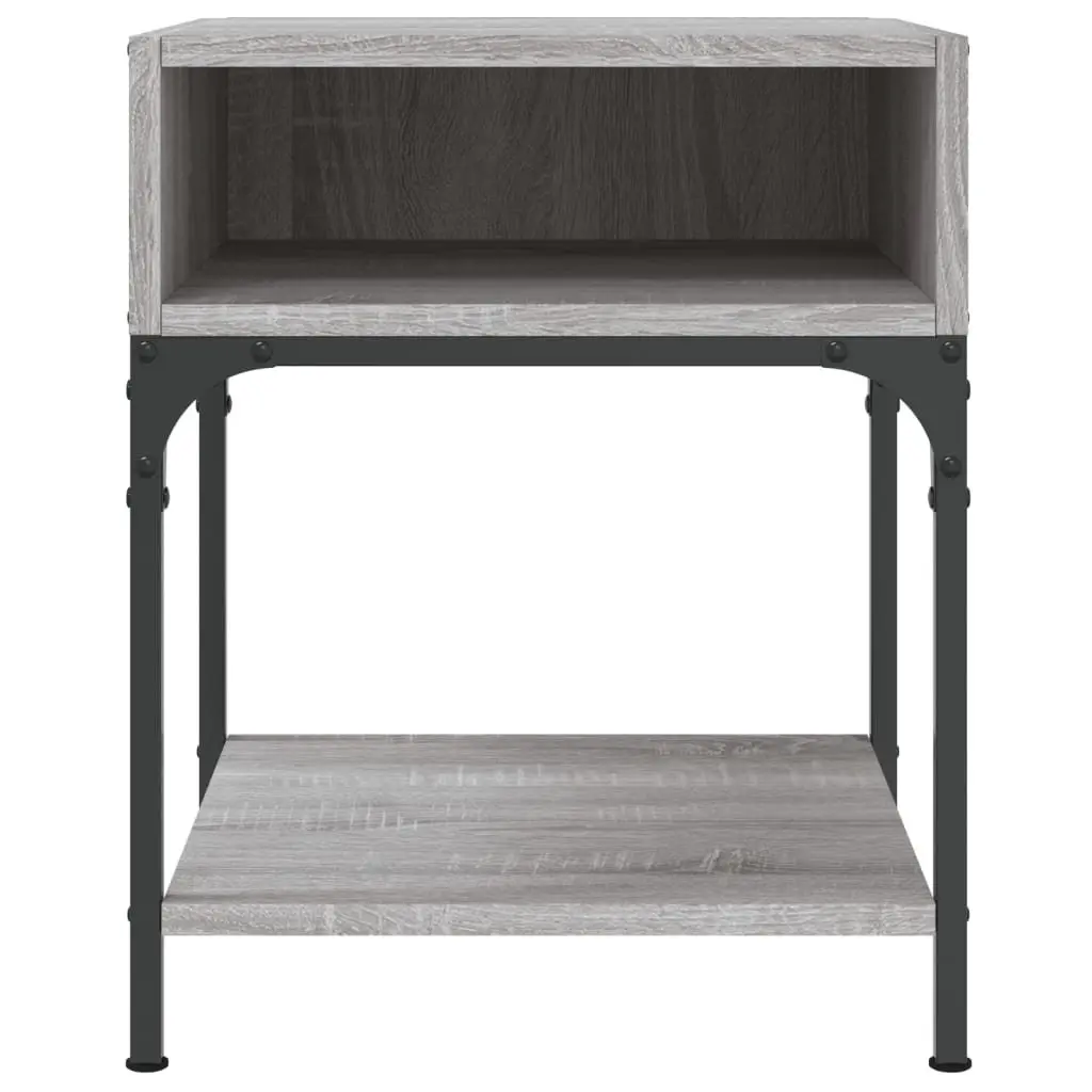 Bedside Tables Convenience Feature 40x41x50 cm Grey Engineered Wood 2 Piece