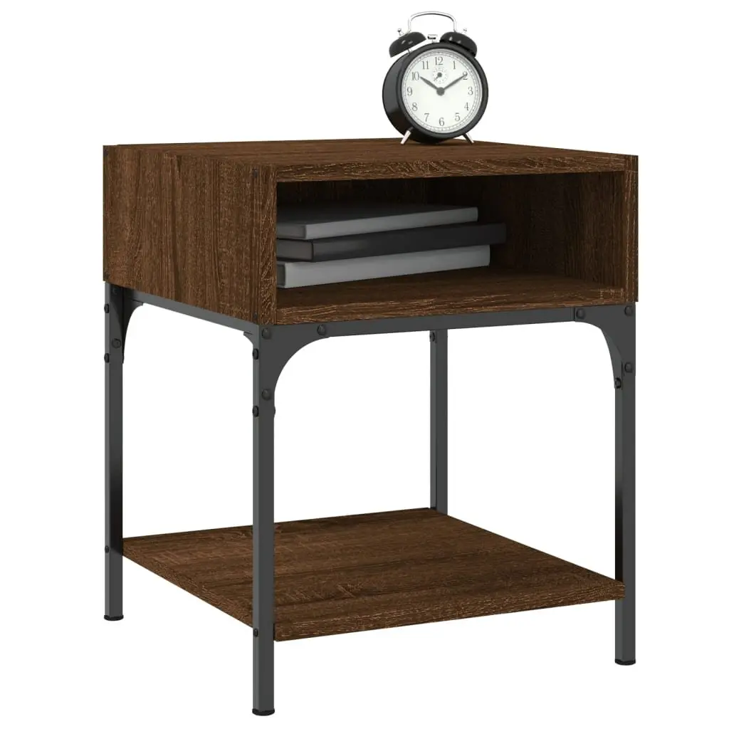 Bedside Tables Storage Cabinet Smooth Surface 40x41x50 cm Brown Oak 2 pcs