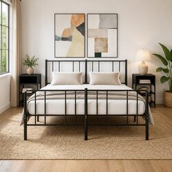 Black Bedside Tables Set of 2 35x34.5x70 cm