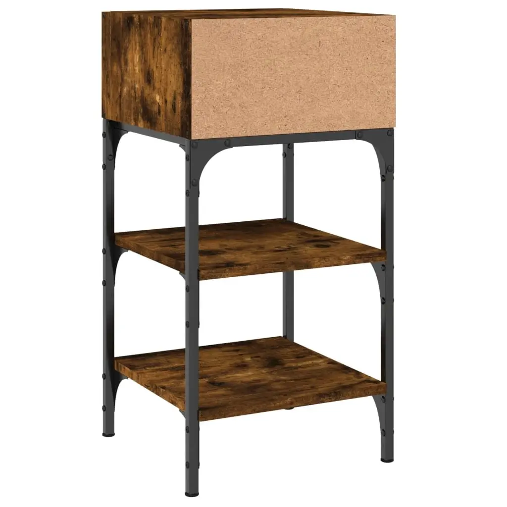 Bedside Table Engineered Wood Storage 35x34.5x70cm Brown