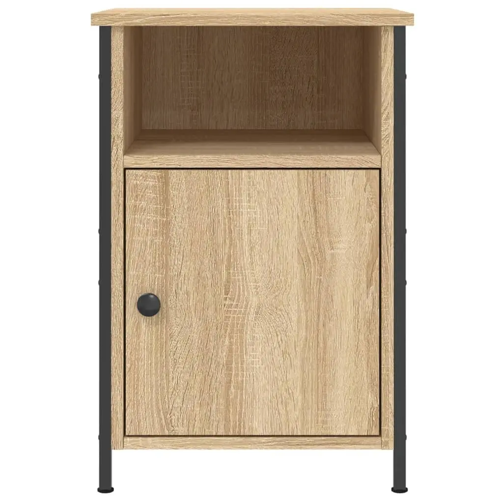 Bedside Cabinets Storage Organiser 2 Piece Brown Engineered Wood