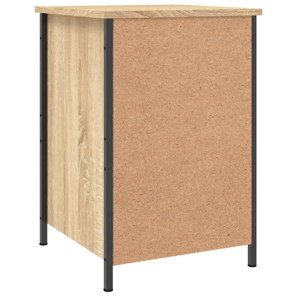 Bedside Cabinets Storage Organiser 2 Piece Brown Engineered Wood