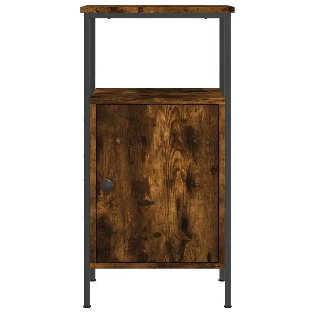 Bedside Tables Industrial Style 2 pcs Brown Smoked Oak Engineered Wood