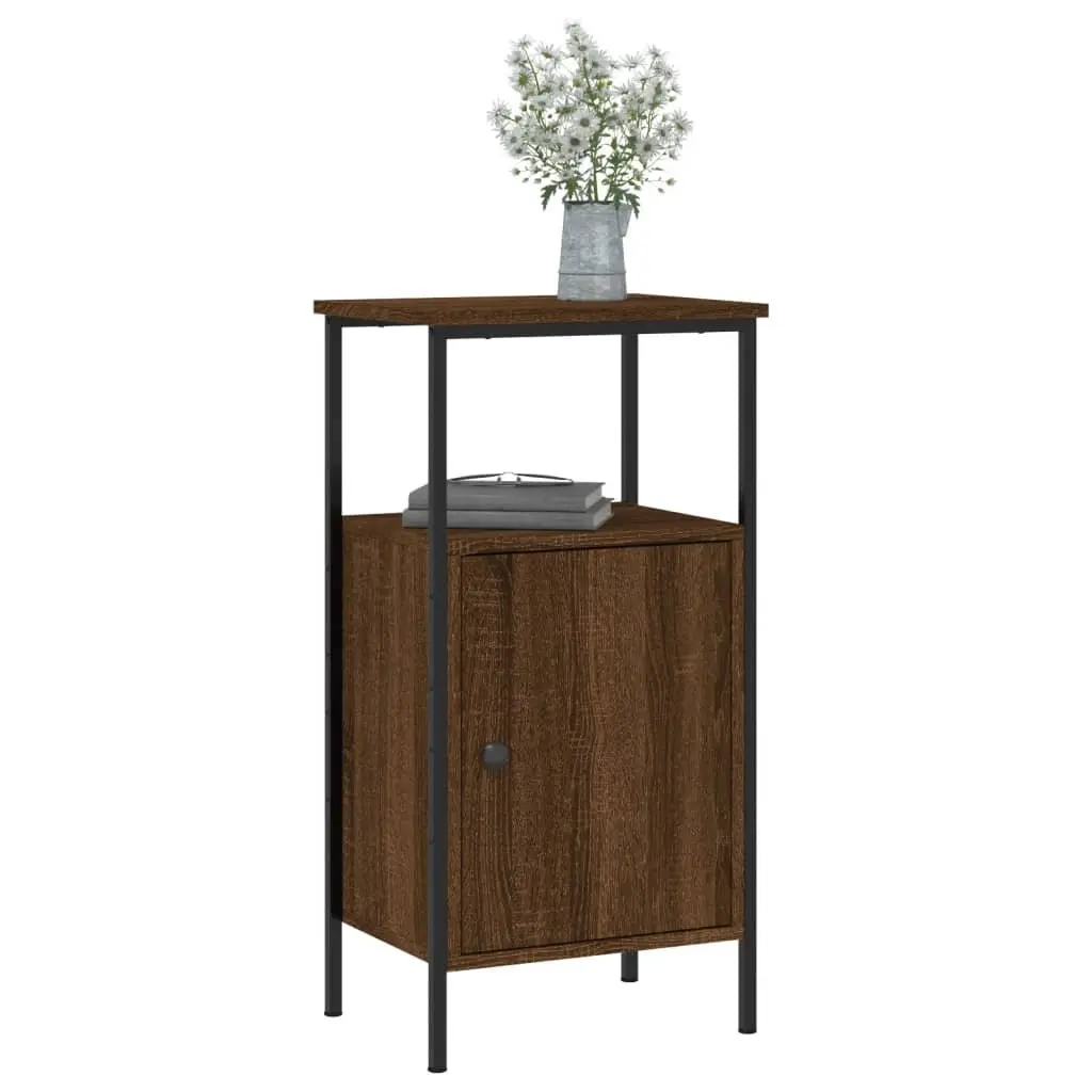 Bedside Cabinets Industrial Style Storage 41x31x80cm Brown Oak 2 Piece