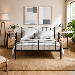 Engineered Wood Bedside Cabinets, 2-Piece Set in Brown