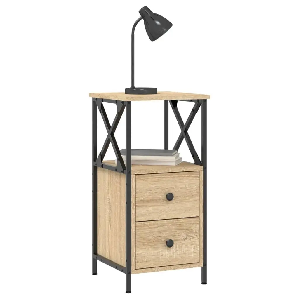 Bedside Cabinets Storage 34x35.5x70 cm Brown 2 pcs Engineered Wood