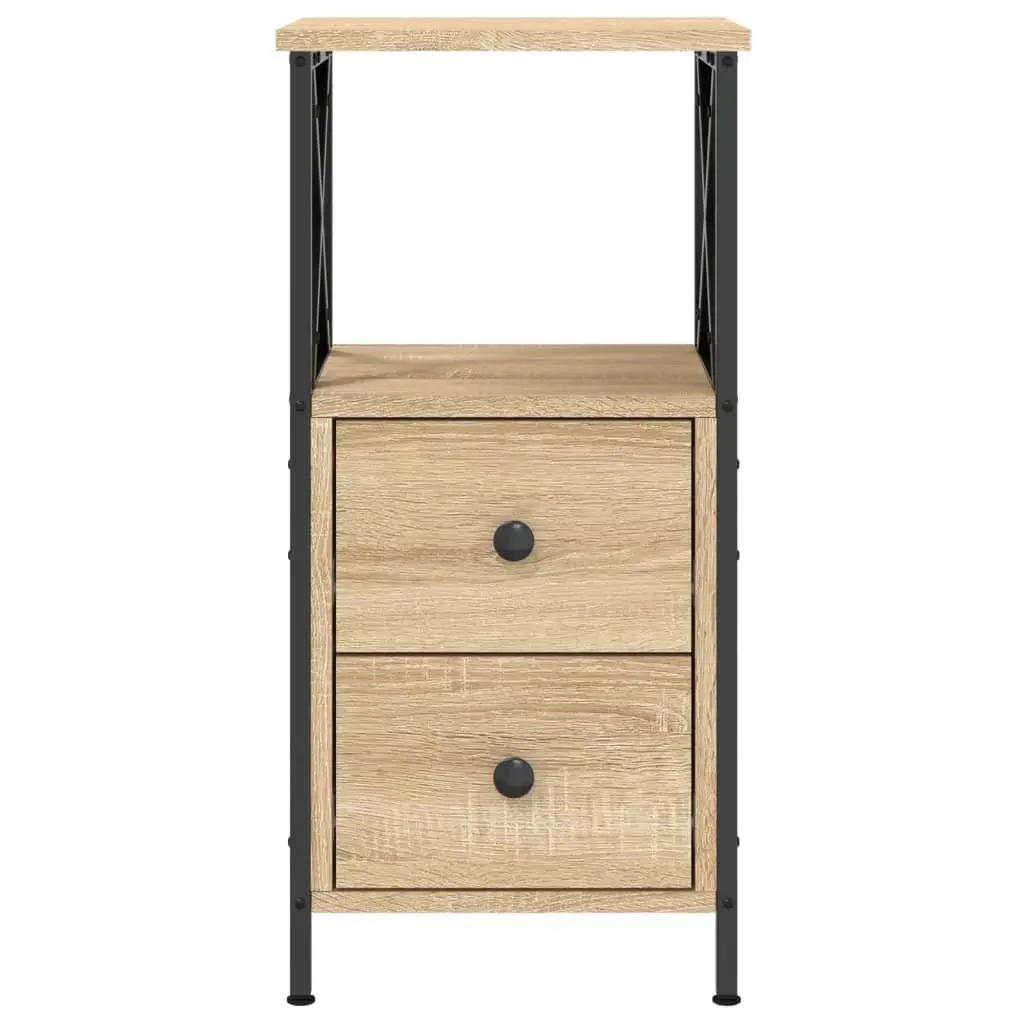 Bedside Cabinets Storage 34x35.5x70 cm Brown 2 pcs Engineered Wood