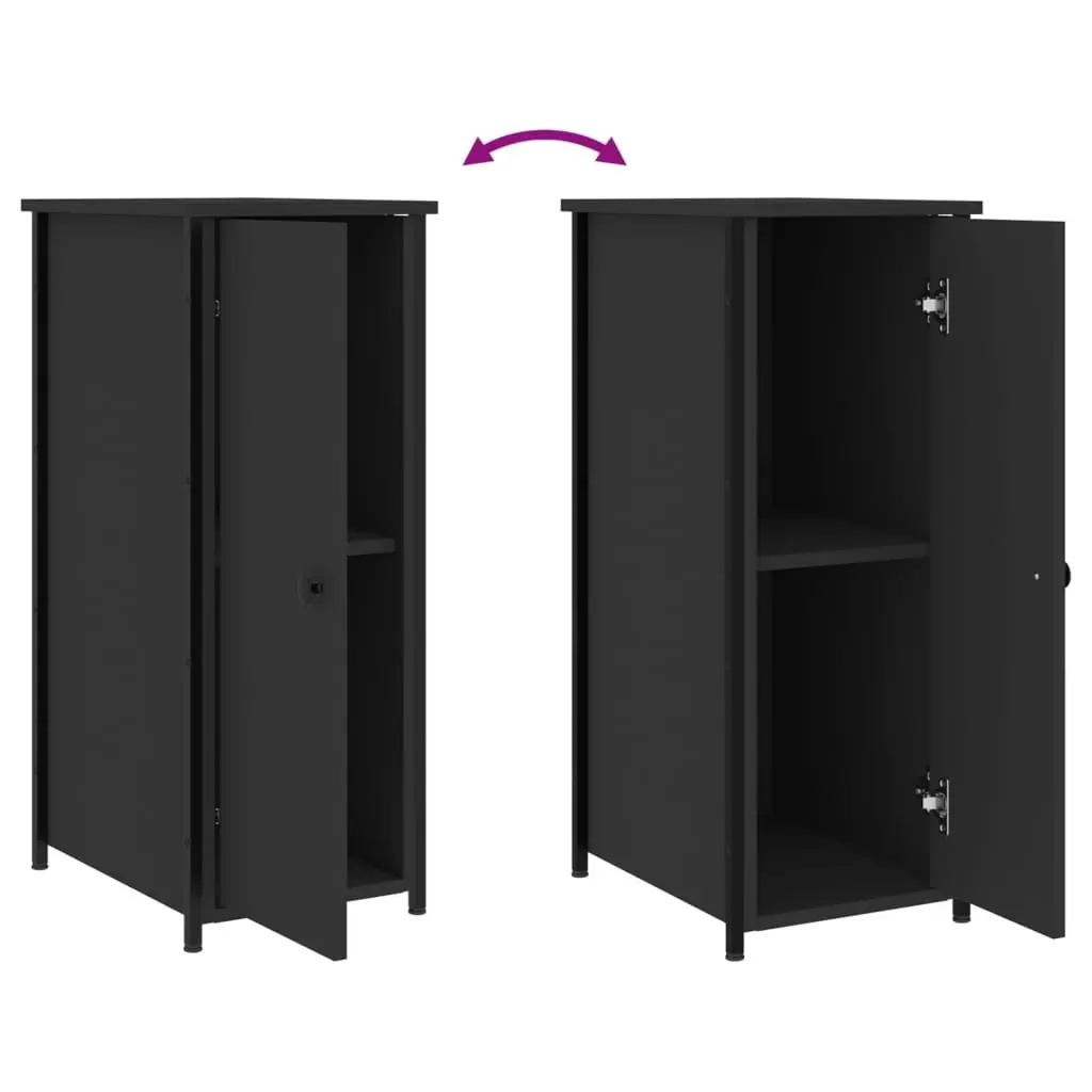 Bedside Cabinets Industrial Storage 32x42x80 cm Black 2 pcs