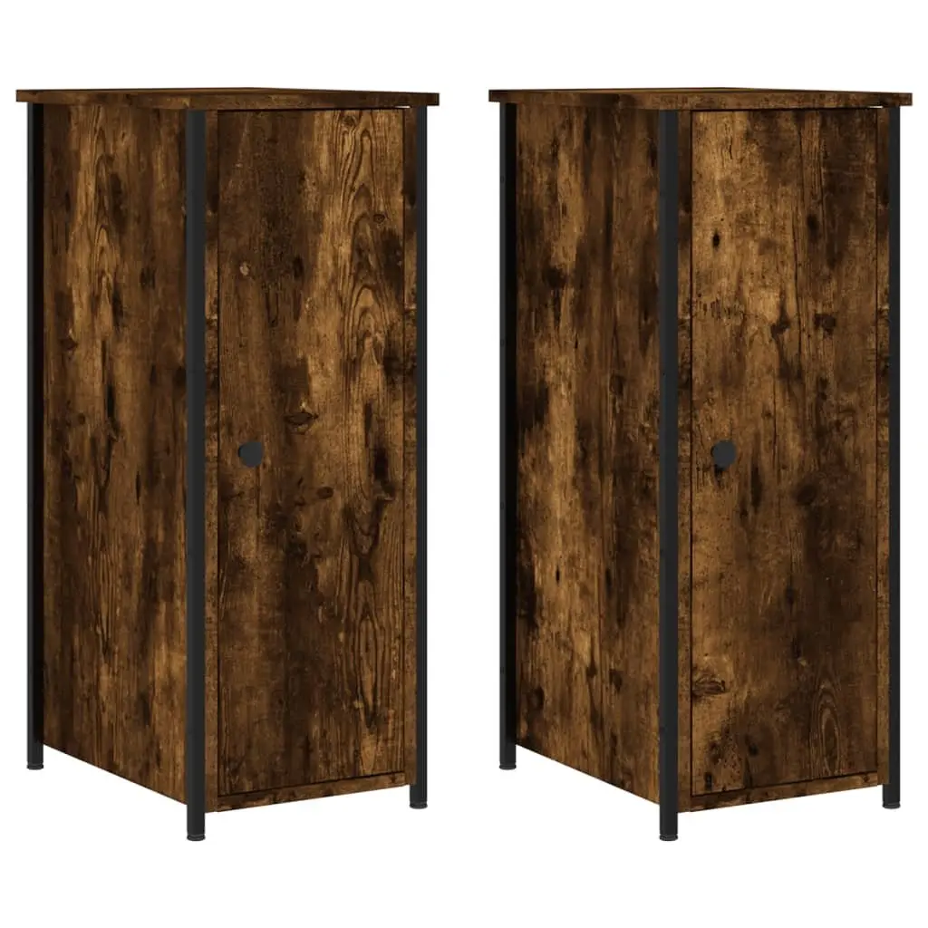 Bedside Cabinets Industrial Style Brown 32x42x80 cm 2 Piece Storage Nightstand