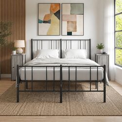 2 Pack Grey Sonoma Bedside Cabinets with Storage
