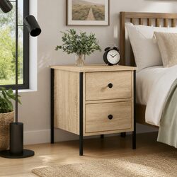 Industrial Bedside Cabinet in Brown 40x42x50 cm