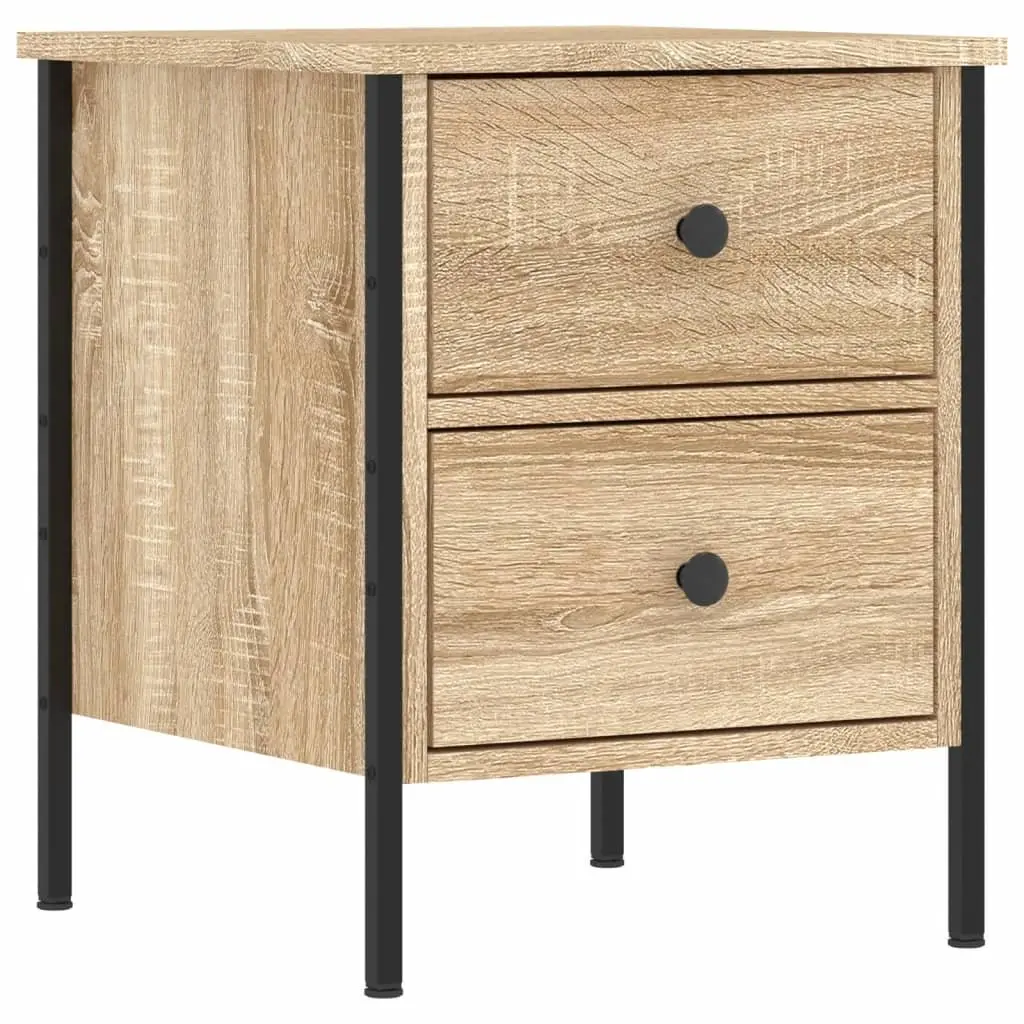 Bedside Cabinet Industrial Style Engineered Wood Storage Brown 40x42x50 cm