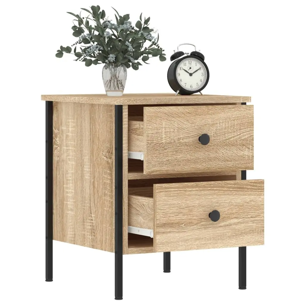 Bedside Cabinet Industrial Style Engineered Wood Storage Brown 40x42x50 cm