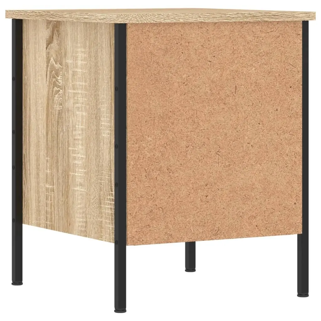 Bedside Cabinet Industrial Style Engineered Wood Storage Brown 40x42x50 cm