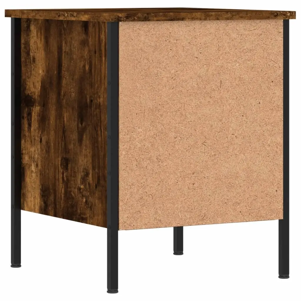 Bedside Cabinets Industrial Style 2 pcs Brown Engineered Wood Side Table with Drawers