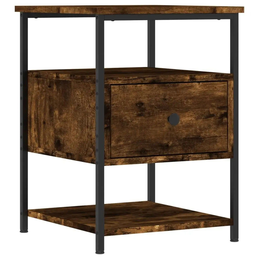 Bedside Cabinets 2 pcs Brown Engineered Wood Storage Bedside Tables