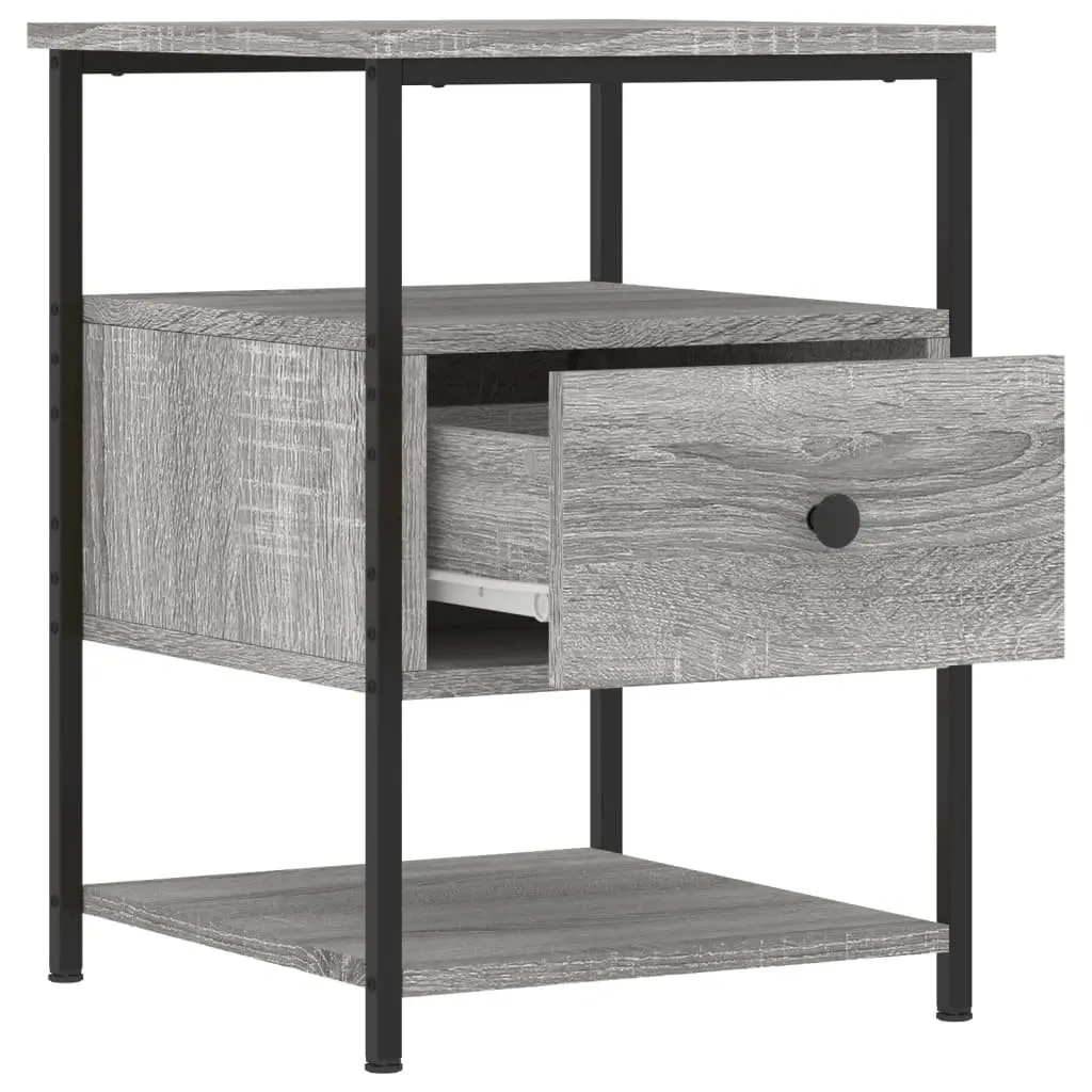 Bedside Tables Compact Storage 40x42x56 cm Grey 2 pcs