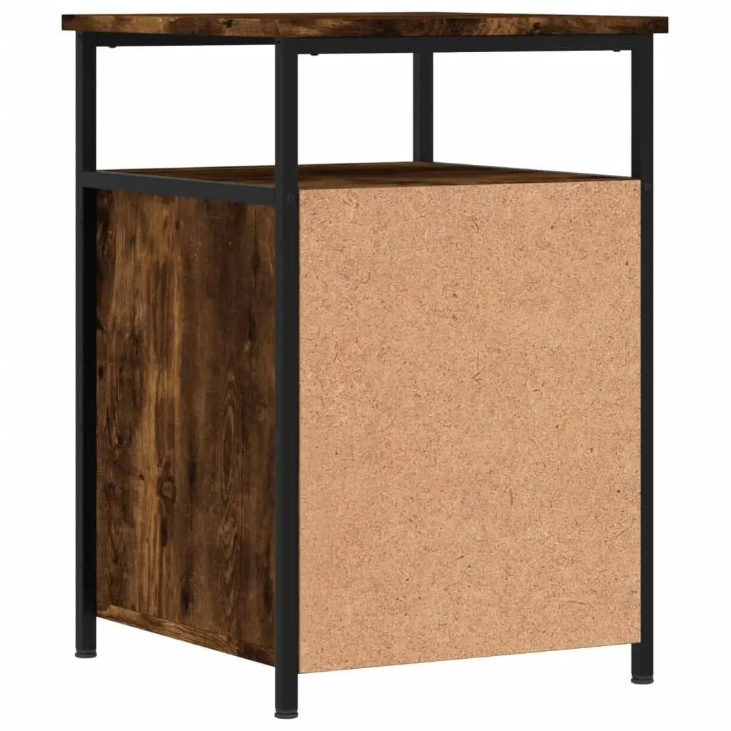 Bedside Cabinet Engineered Wood Adjustable Feet 40x42x60cm Smoked Oak