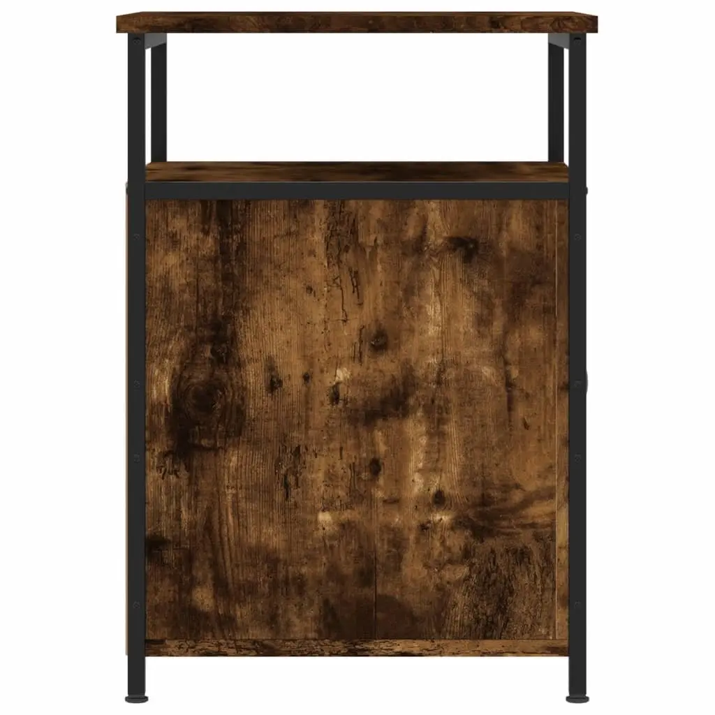 Bedside Cabinet Engineered Wood Adjustable Feet 40x42x60cm Smoked Oak