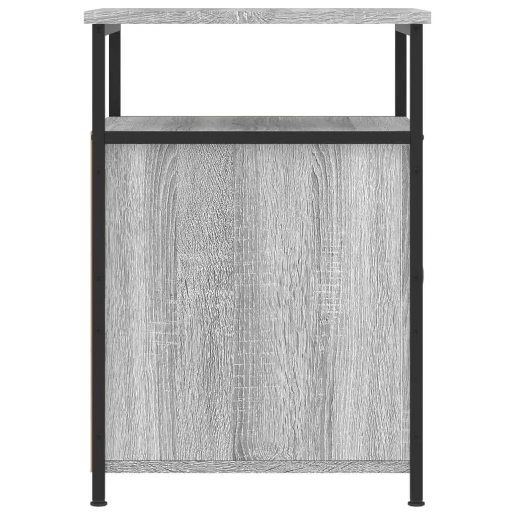 Bedside Cabinets Compact Storage Tables Grey Sonoma Engineered Wood 2 Piece