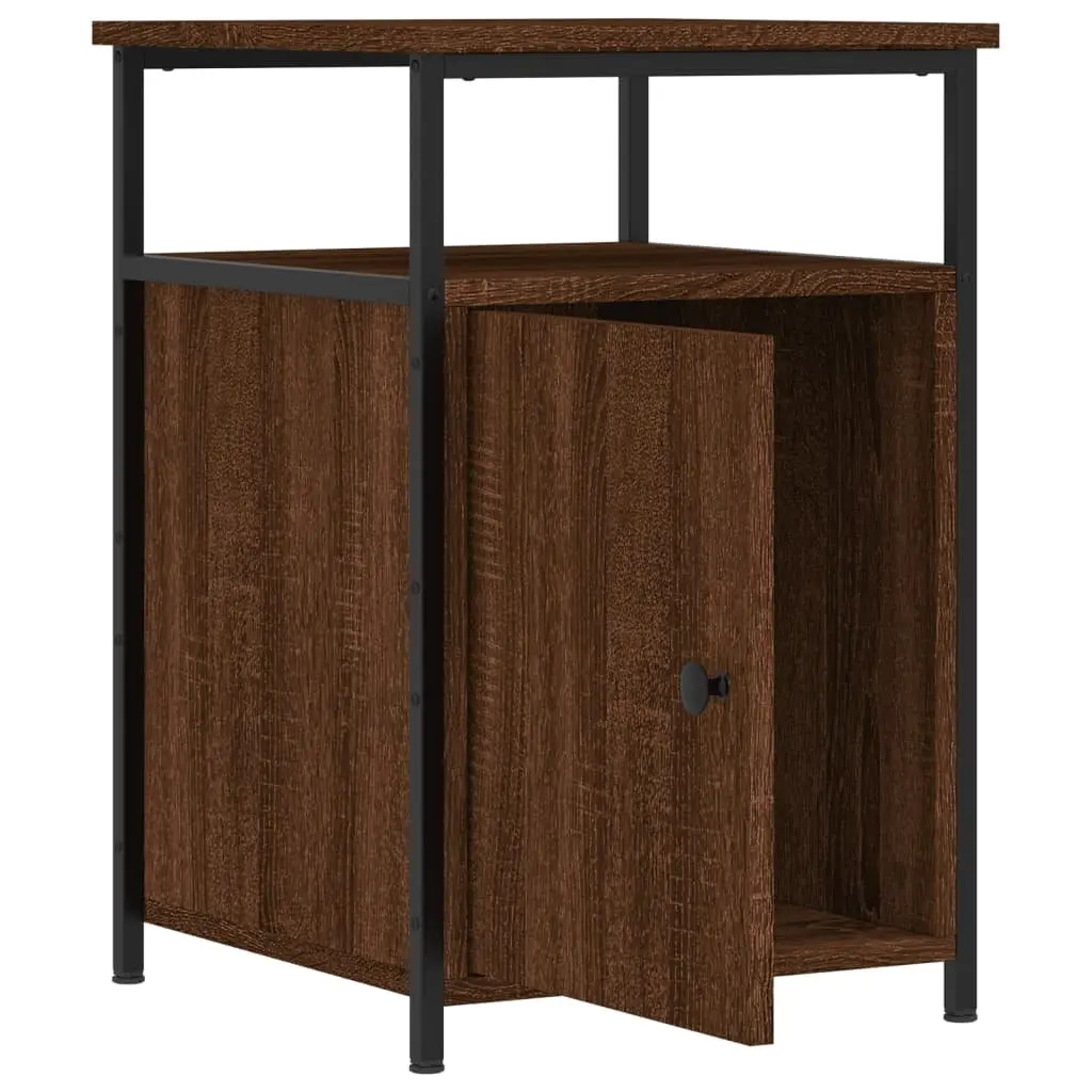 Bedside Cabinets Compact Storage Tables 40x42x60 cm Brown Oak 2 pcs Engineered Wood