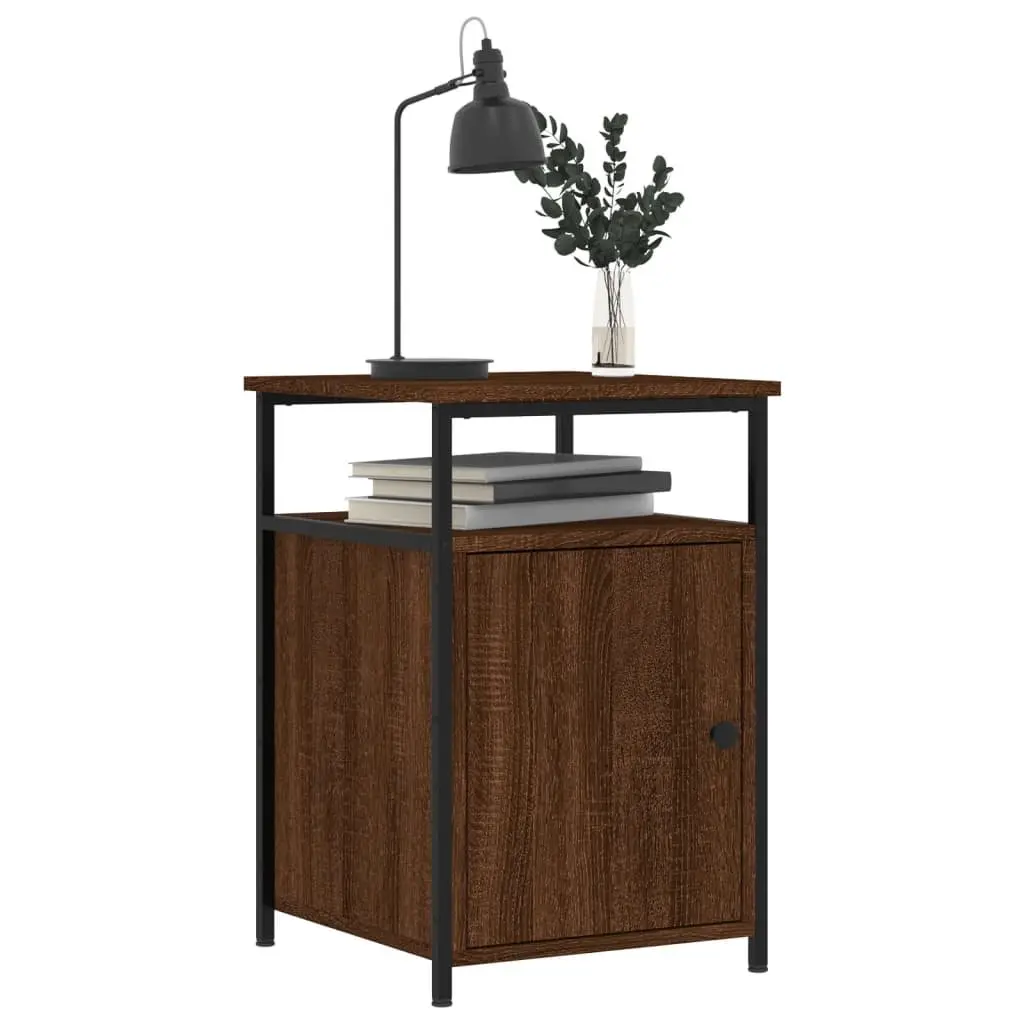 Bedside Cabinets Compact Storage Tables 40x42x60 cm Brown Oak 2 pcs Engineered Wood