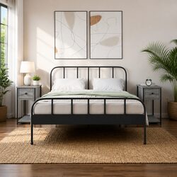 2-Piece Bedside Cabinet Set in Grey Sonoma