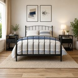 Black Bedside Cabinets 2 pcs with Durable Construction