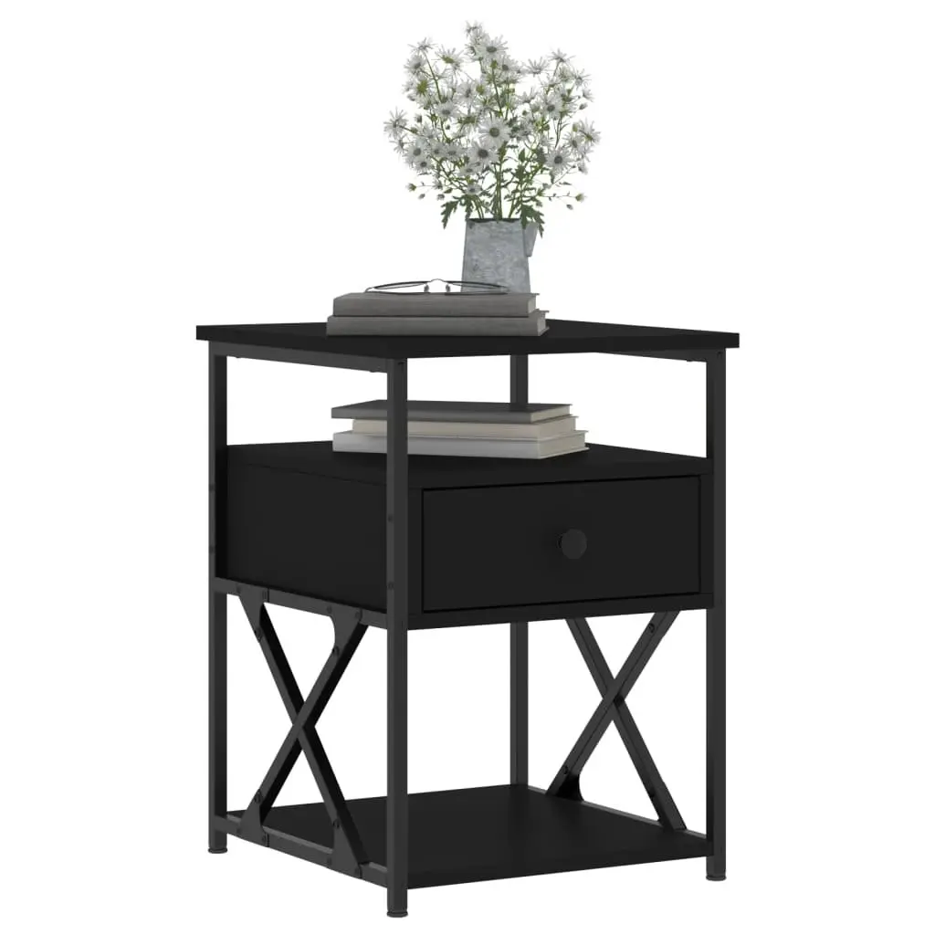 Bedside Cabinets Compact Storage 40x42x55 cm Black 2 pcs