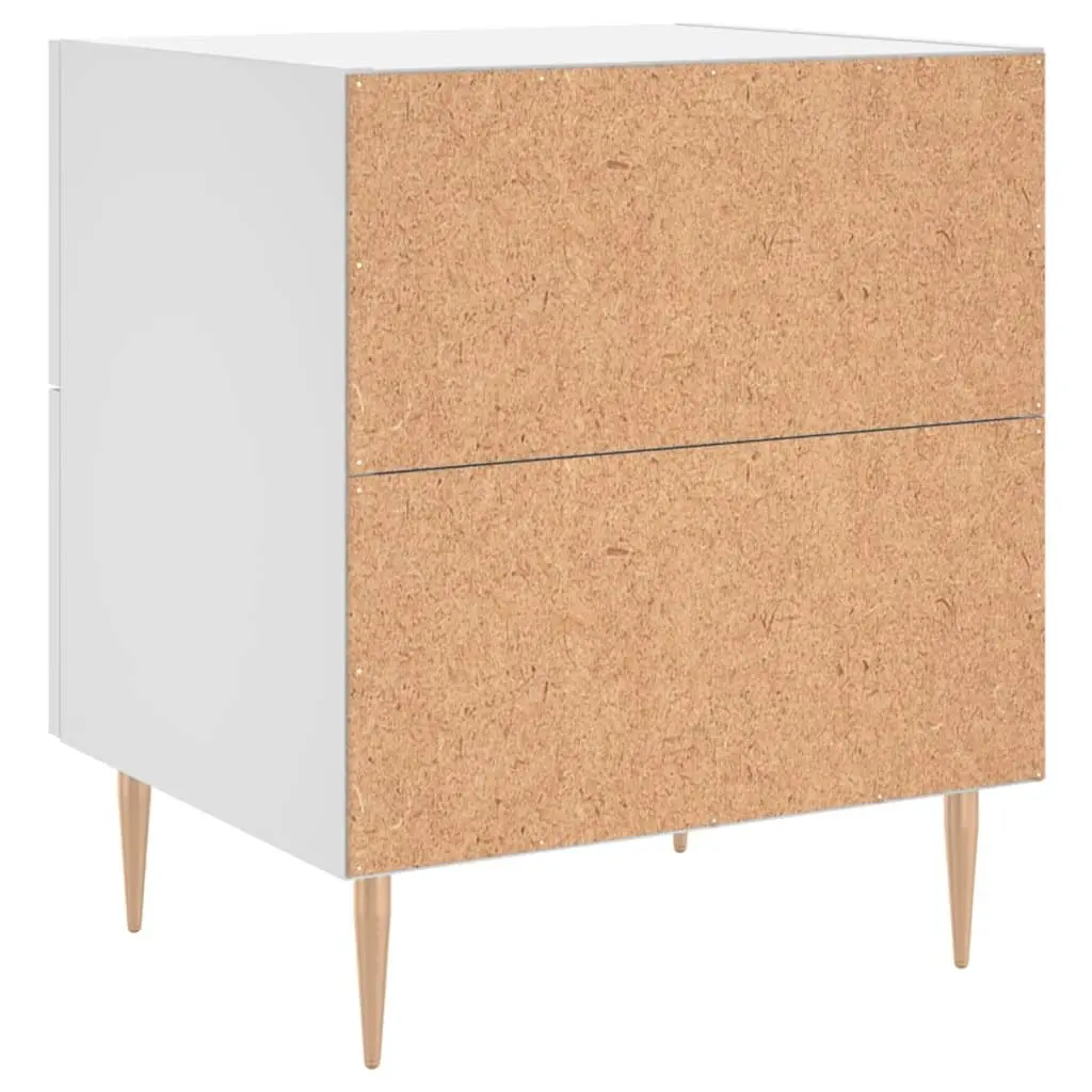 Bedside Table Engineered Wood Storage White 40 x 35 x 47.5 cm