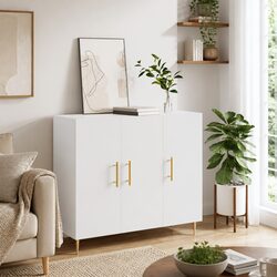 Modern Storage Cabinet Sideboard White 90x34x80 cm