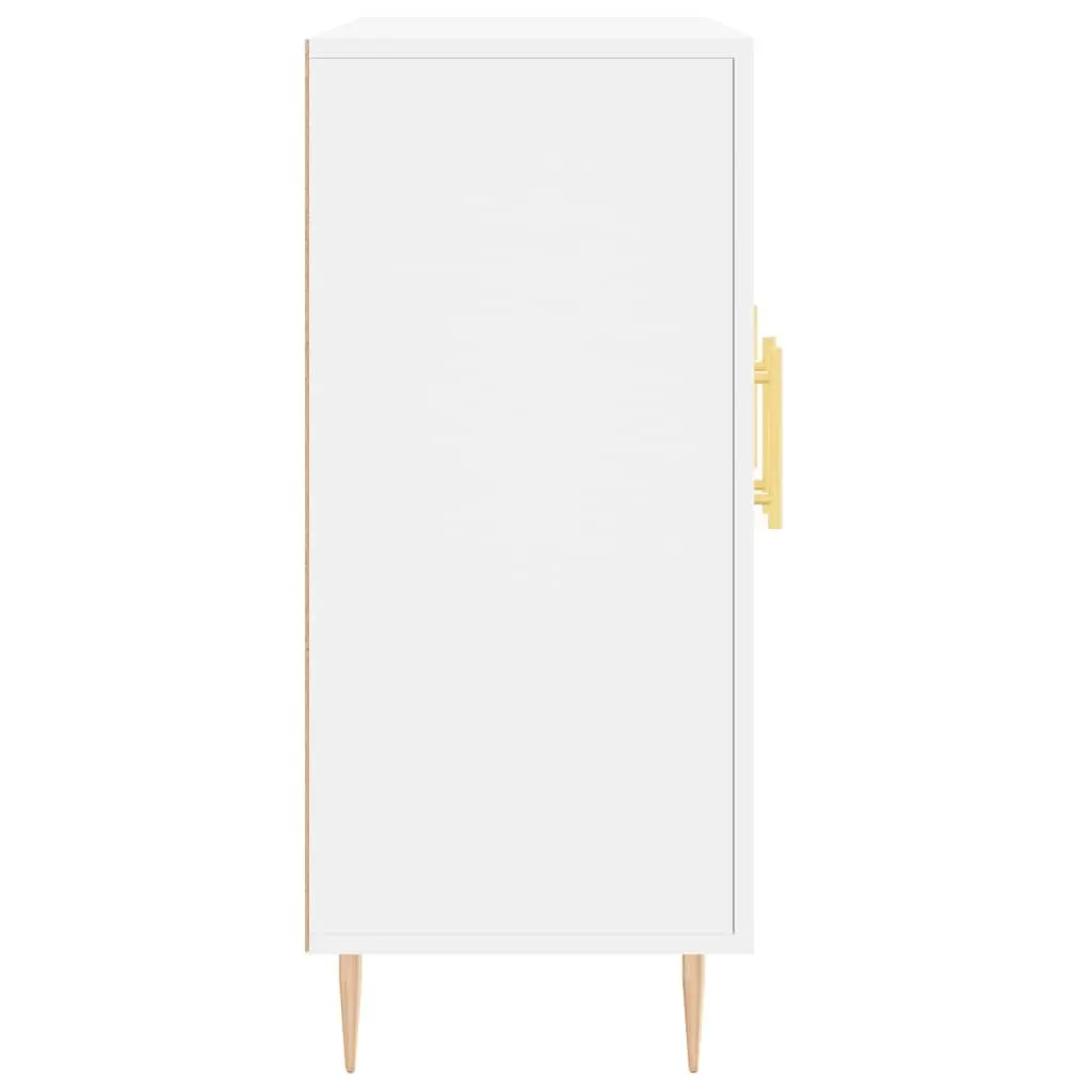 Sideboard Modern Storage Cabinet White 90x34x80 cm Engineered Wood Metal Legs