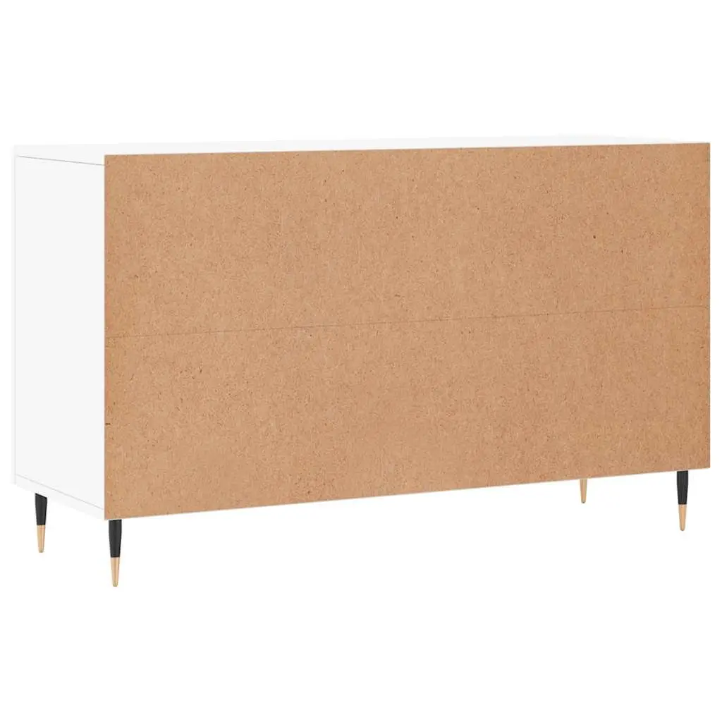 White Sideboard Storage Cabinet with Metal Legs Engineered Wood 100x36x60cm