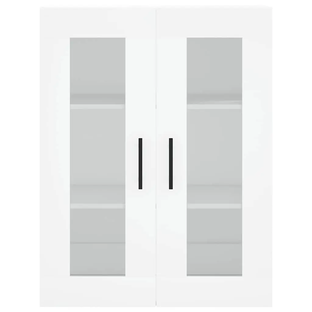 Wall Mounted Cabinet Space Saving White Storage Glass Door 69.5 x 34 x 90 cm