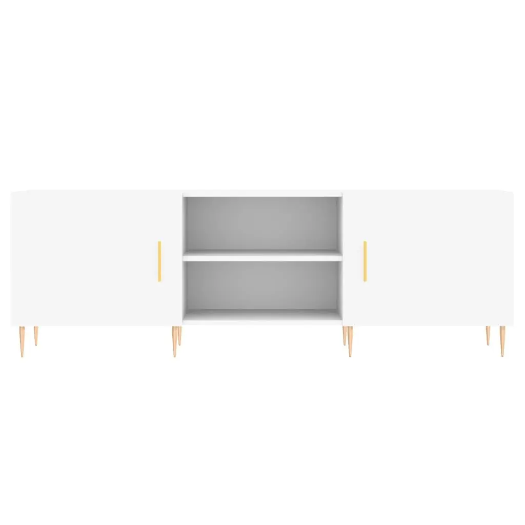 White Engineered Wood TV Stand Storage Unit with 4 Compartments 150cm x 30cm x 50cm