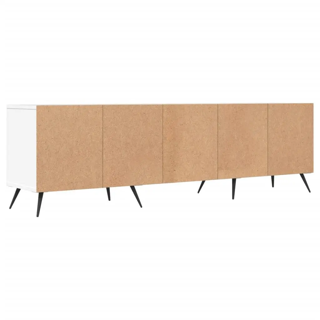 TV Cabinet Engineered Wood Storage Unit 150x30x44.5 cm White with 6 Compartments