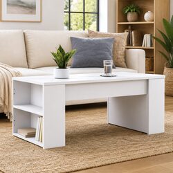 White Coffee Table with Storage Compartment Dimensions